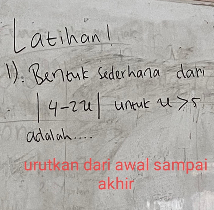 urutkan dari awal sampai 
akhir