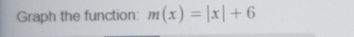 Graph the function: m(x)=|x|+6