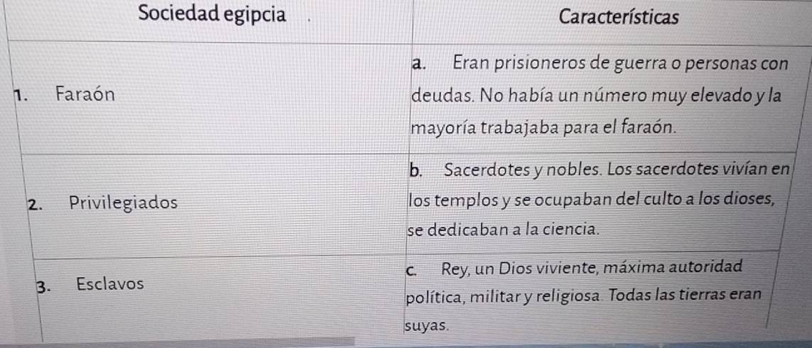 Sociedad egipcia Características 
1