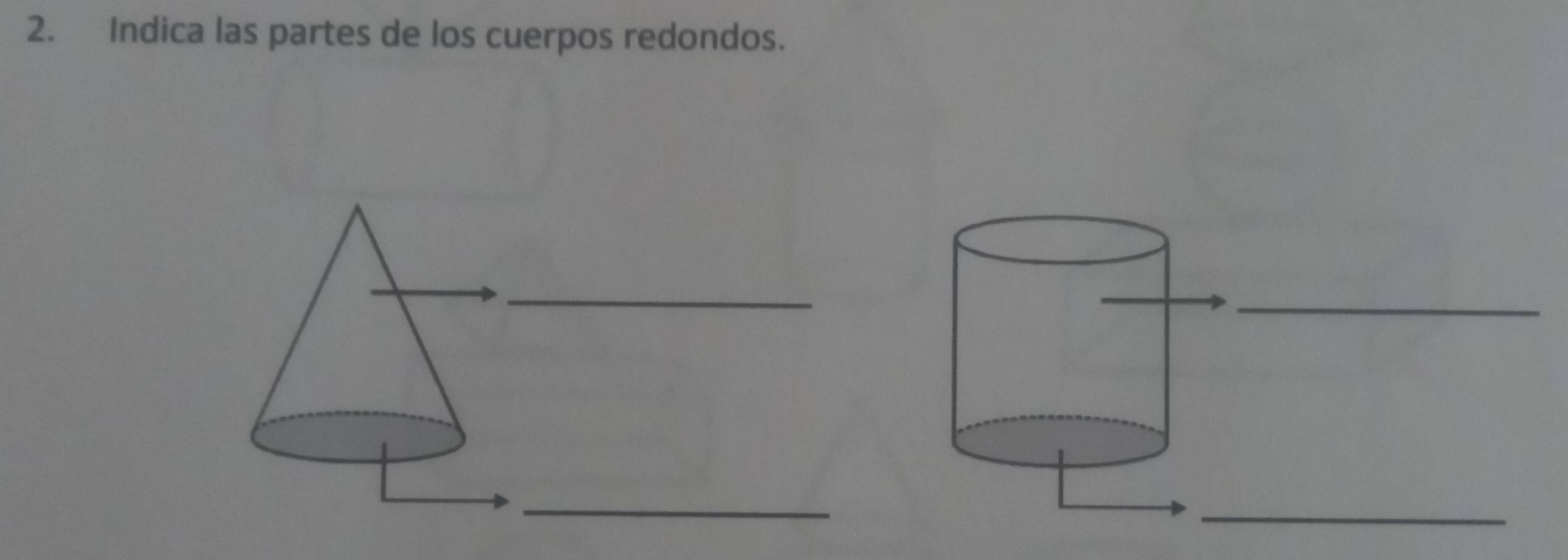 Indica las partes de los cuerpos redondos. 
_ 
_ 
_ 
_