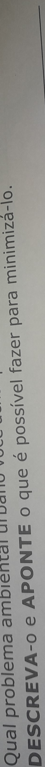 Qual problema ambiental um 
DESCREVA-o e APONTE o que é possível fazer para minimizá-lo.