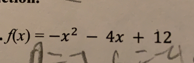 f(x)=-x^2-4x+12