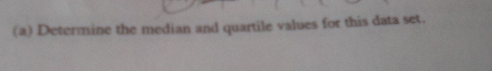 Determine the median and quartile values for this data set.