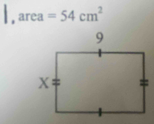 area =54cm^2