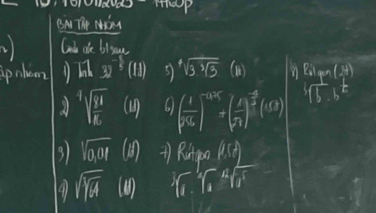 dUd 
(A The MOm 
Cod de biyu 
pnlcm 32^(-frac 1)5(11) 5 sqrt[4](3sqrt [3]3) (④) Riigon (2)
sqrt[4](frac 11)16 61 ( 1/sqrt(3) )^-10.5=beginpmatrix  1/sqrt(3) end(pmatrix)^(frac -frac 1)2(6)
sqrt(1)&1 b&b
3 sqrt(0,01) 4) Rutpo (1,50°)
4 sqrt(sqrt 4) (4) Y. sqrt[2sqrt 12sqrt 12](11^5)