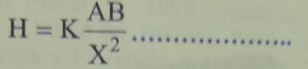 H=K AB/X^2 .........