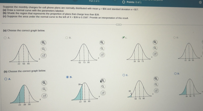 Solved: Suppose the monthly charges for cell phone plans are normally ...
