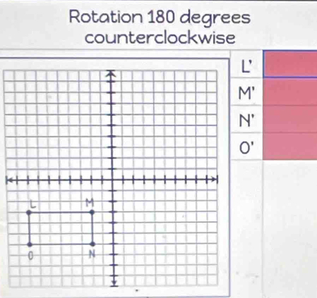 Rotation 180 degrees
counterclockwise