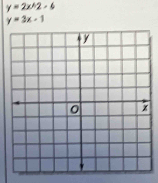 y=2x/2-6
y=3x-1