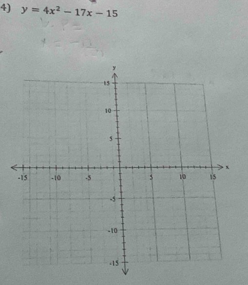 y=4x^2-17x-15