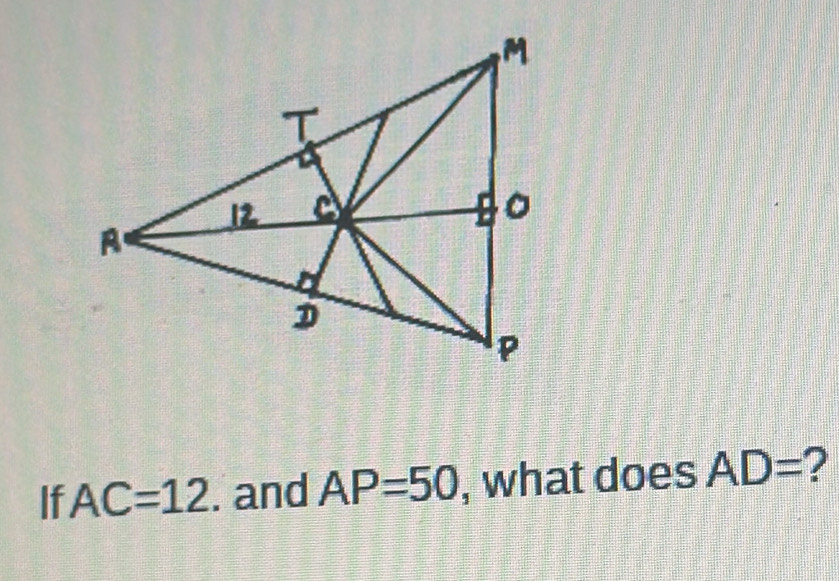 If AC=12. and AP=50 , what does AD= 2