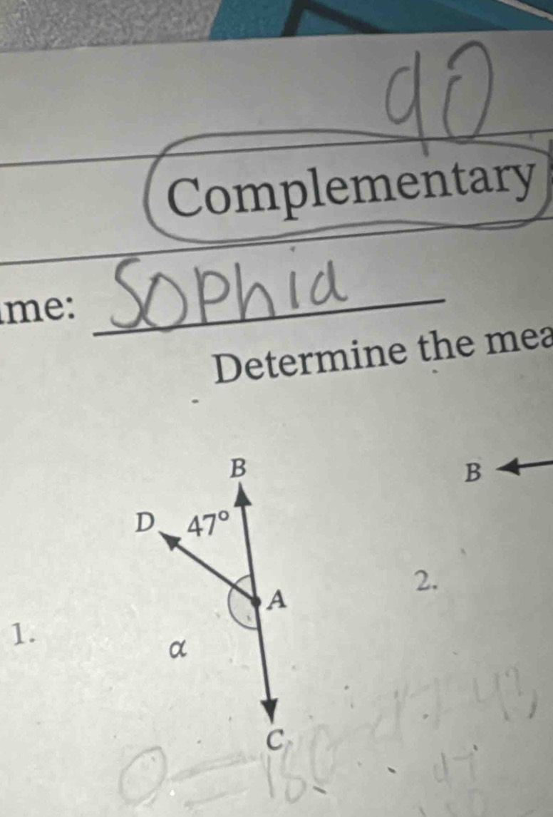 Complementary
me:
_
Determine the mea
B
2.
1.