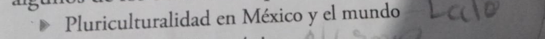 Pluriculturalidad en México y el mundo