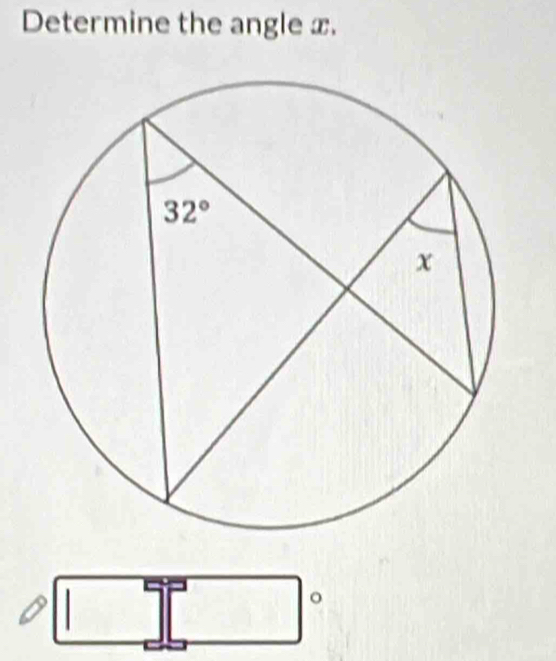 Determine the angle x.