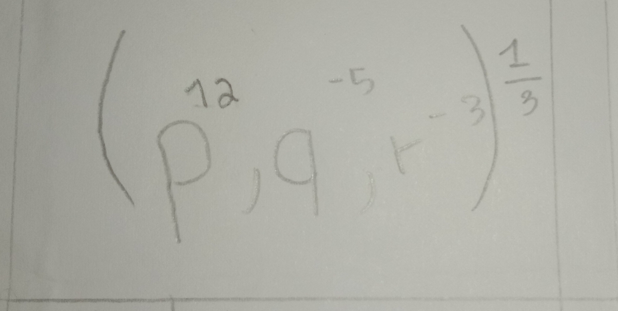 (p^(12),q^(-5),r^(-3))^ 1/5 