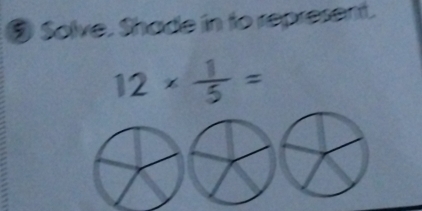 ③ Solve. Shade in to represent.
12*  1/5 =