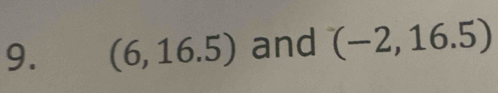 (6,16.5) and (-2,16.5)