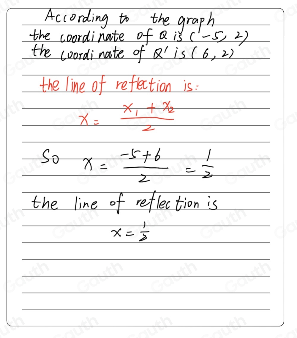 Solved: Given the graph of rectangle QUAD and its reflection: Use the ...