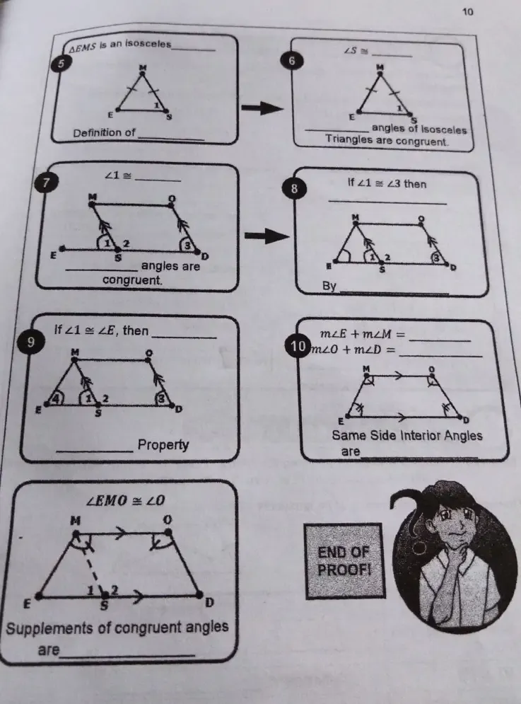 Solved: 10 ΔEMS is an isosceles_ ∠ S≌ _ 5 6 Definition of_ _angles of ...