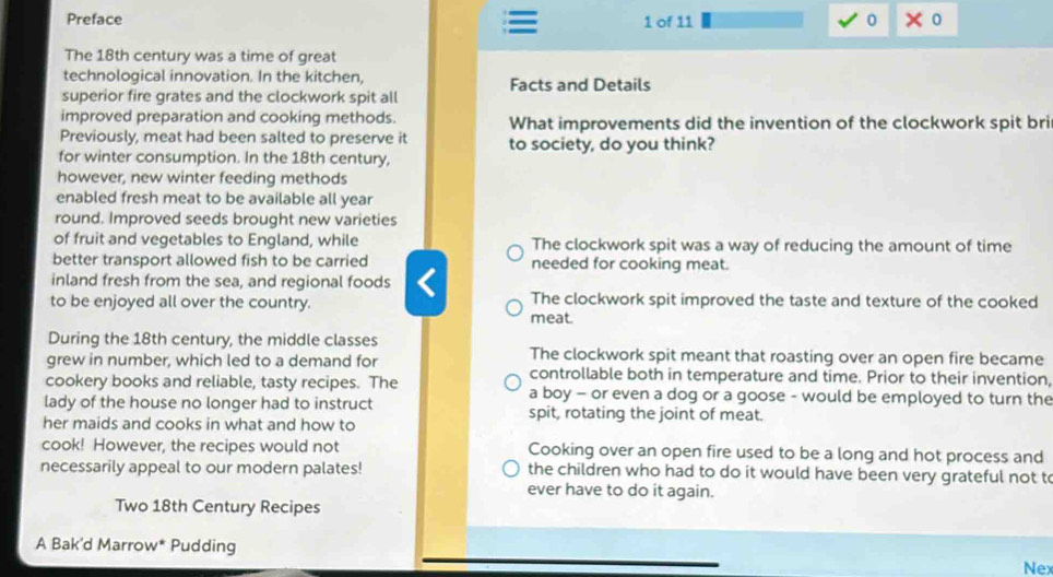 Solved: Preface 1 of 11 0 The 18th century was a time of great ...