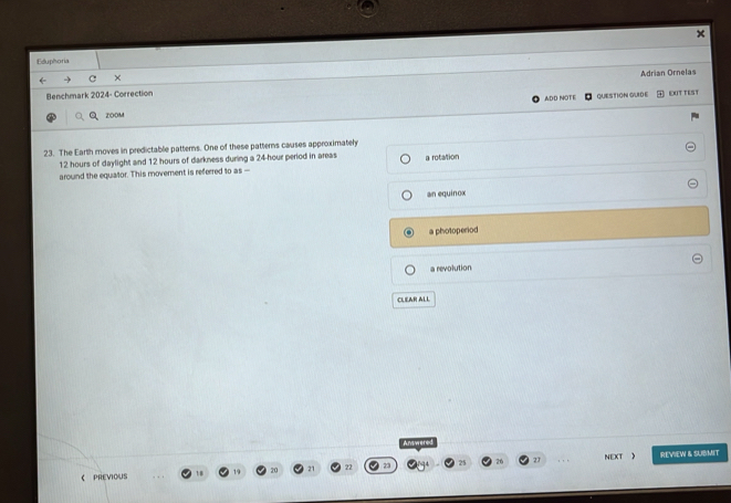 Solved: Eduphoria × Benchmark 2024- Correction Adrian Ornelas EXIT TEST ...