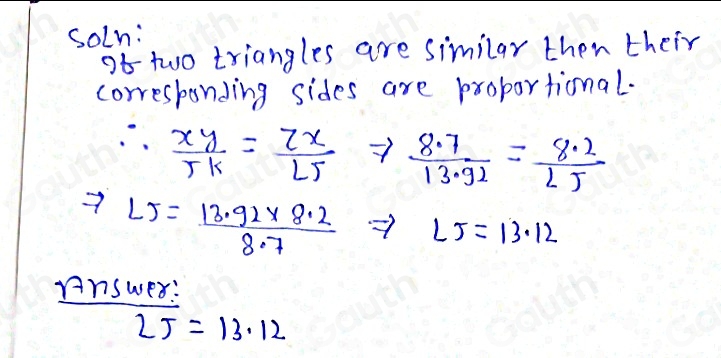 Solved: Question 3(Multiple Choice Worth 5 points) (Similar Triangles ...