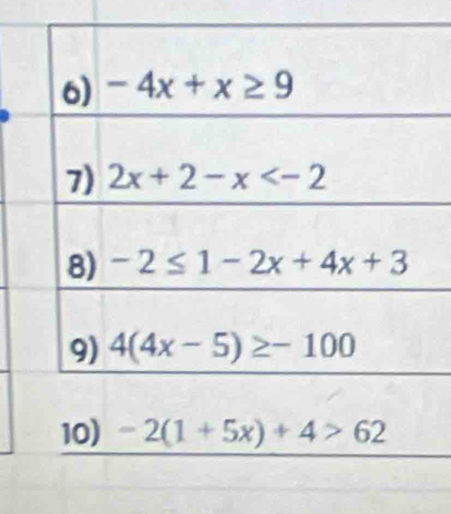 -2(1+5x)+4>62