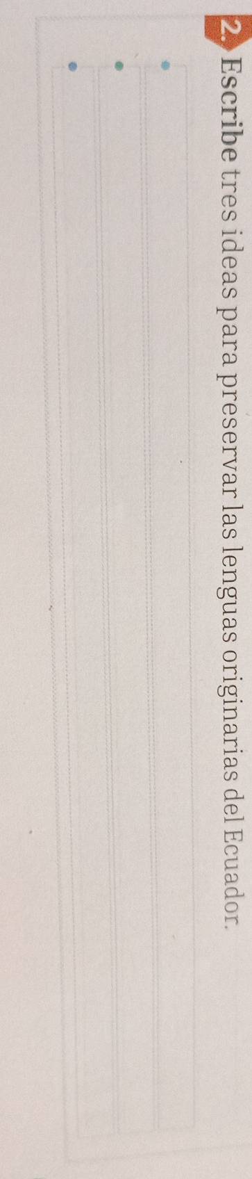 Escribe tres ideas para preservar las lenguas originarias del Ecuador.