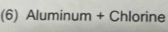 (6) Alur minum + Chlorine