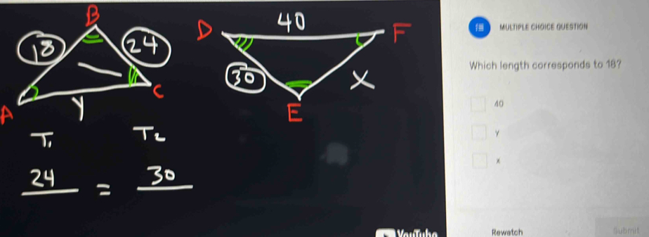 QUESTION
Which length corresponds to 18?
40
y
×
Rewatch Submit