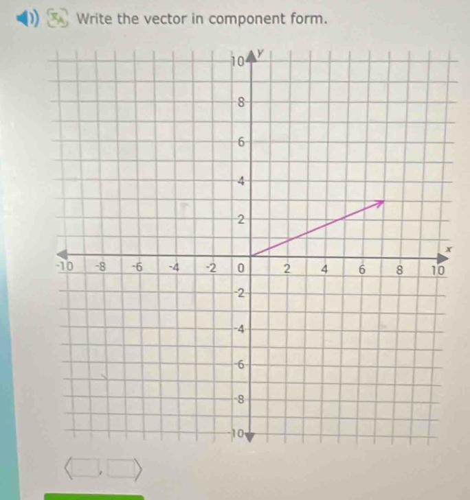 Write the vector in component form.
x