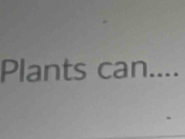 Plants can_