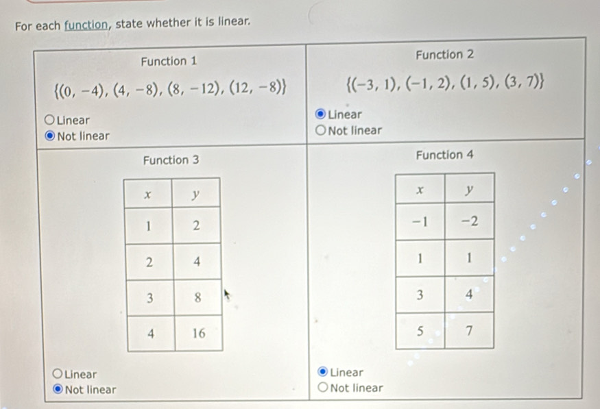 Fnear.
Not linear