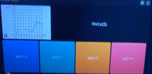 p(x).
、
Find p(2).
p(2)=2
F(2)=1 p(2)=3 L'OJ)