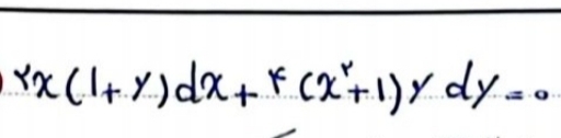 Yx(1+Y)dx+Y(x^r+1)Ydy=0