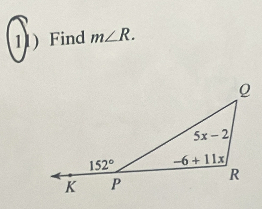 Find m∠ R.