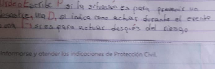 Informarse y atender las indicaciones de Protección Civill.