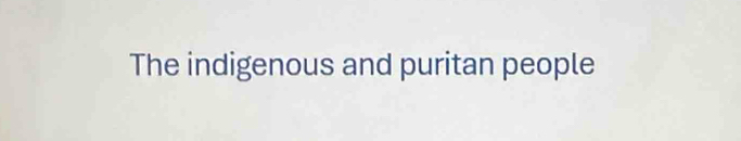 The indigenous and puritan people