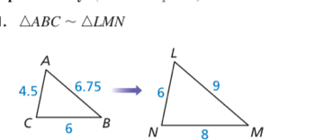 △ ABCsim △ LMN