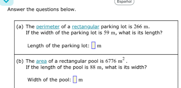 Español
Answer the questions below.