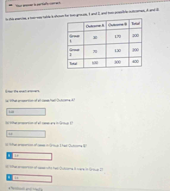 Solved: Your answer is partially correct. In this exercise, a two-way ...