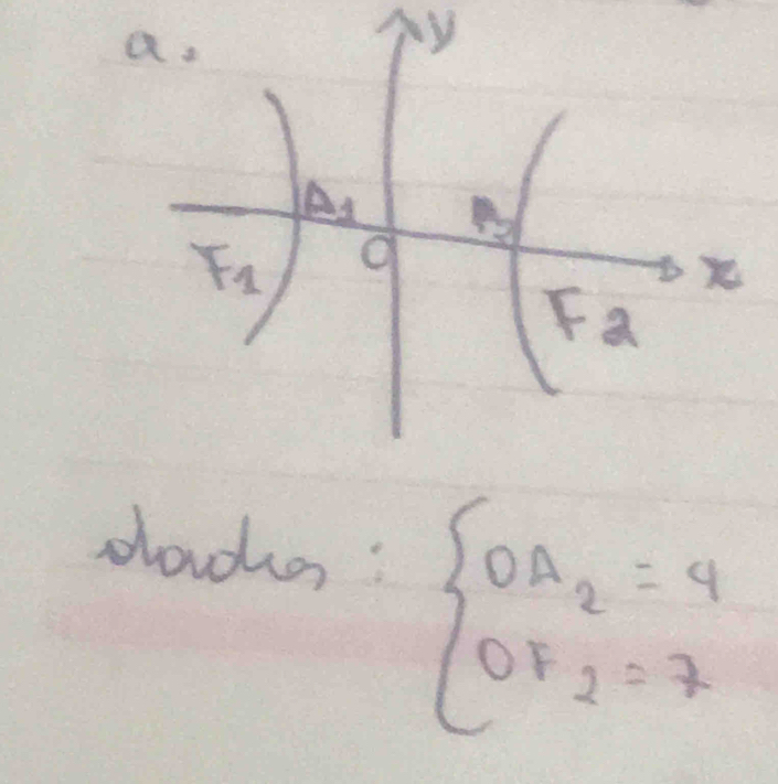 das:
beginarrayl OA_2=4 OF_2=7endarray.