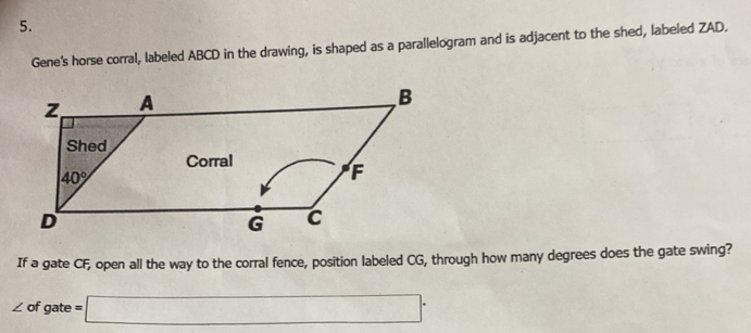 Solved: Gene's horse corral, labeled ABCD in the drawing, is shaped as ...