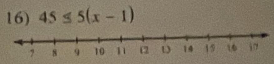 45≤ 5(x-1)