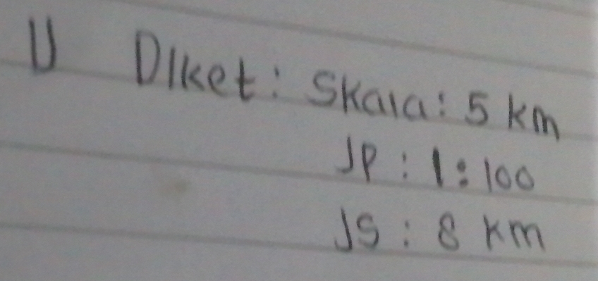 Diket: Skara: 5 km
JP:1:100
JS:8km