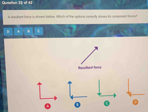 Solved: A resultant force is shown below. Which of the options ...