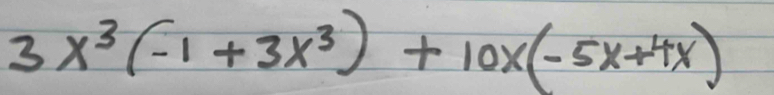 3x^3(-1+3x^3)+10x(-5x+4x)