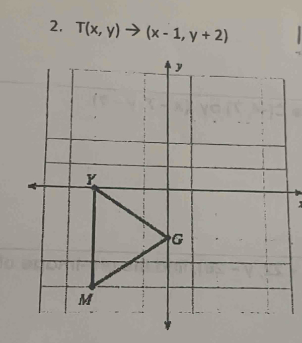 T(x,y)to (x-1,y+2)
T