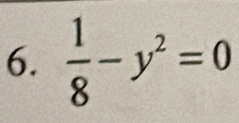  1/8 -y^2=0