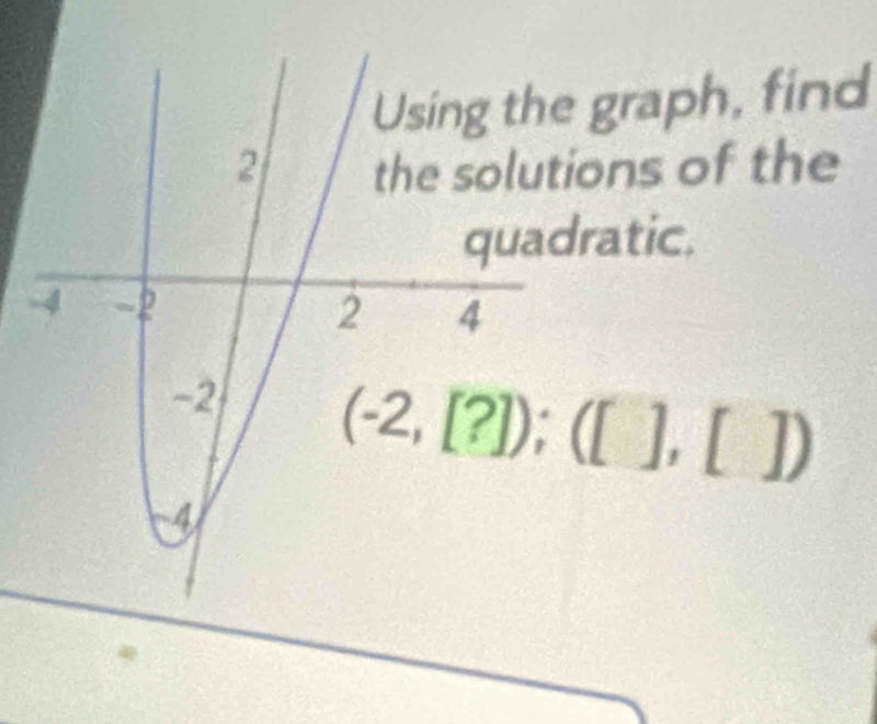 graph, find
ons of the
ratic.
-